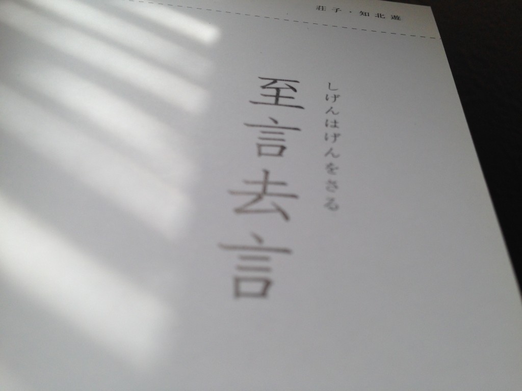 至言去言：至言は言を去る