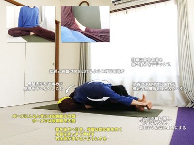 ジャーヌシルシャーサナA（坐位の片脚前屈・股関節外旋）の効果とやり方・図解