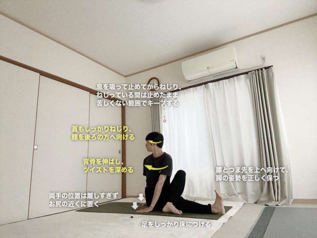 メルワクラーサナ（坐位の背骨ツイスト）の効果とやり方・図解